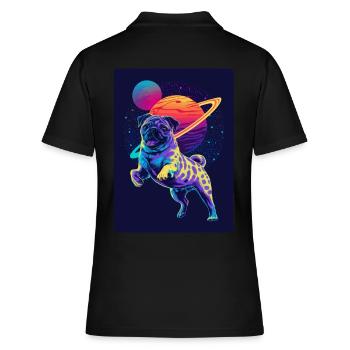 Animal Art Planet Fantasy Artwork avec Carlin dans le - Polo Femme - noir - Dos - Ailine (174cm)