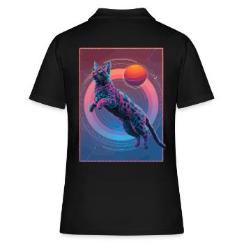 Animal Art Planète Fantasy Oeuvre Chat et - Polo Femme - noir - Dos - Ailine (174cm)