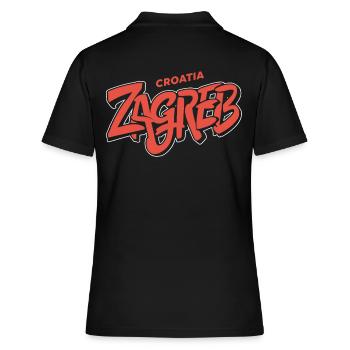 Zagreb Souvenir Croatie - Polo Femme - noir - Dos - Ailine (174cm)