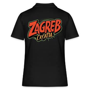 Zagreb Croatia Souvenir - Frauen Polo Shirt - Schwarz - Hinten - Ailine (174cm)