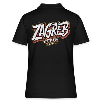 Zagreb, Croatie, Souvenir - Polo Femme - noir - Dos - Ailine (174cm)