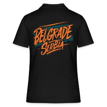 Belgrade Serbia Souvenir Highlight - Women's Polo Shirt - black - Back - Ailine (174cm)