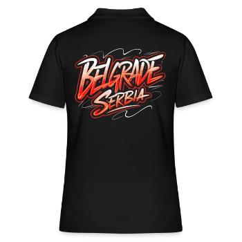 Belgrade Serbie Souvenir - Polo Femme - noir - Dos - Ailine (174cm)