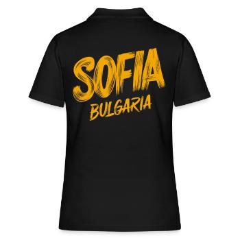 Sofia Bulgaria Souvenir - Women's Polo Shirt - black - Back - Ailine (174cm)