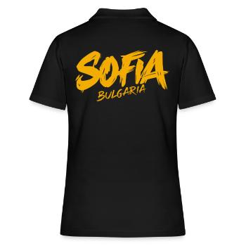 Sofia Bulgaria Souvenir - Women's Polo Shirt - black - Back - Ailine (174cm)
