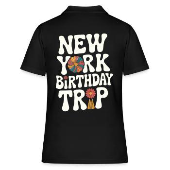 Voyage d’anniversaire à New York Design floral - Polo Femme - noir - Dos - Ailine (174cm)