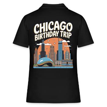 Horizon de voyage d’anniversaire à Chicago - Polo Femme - noir - Dos - Ailine (174cm)