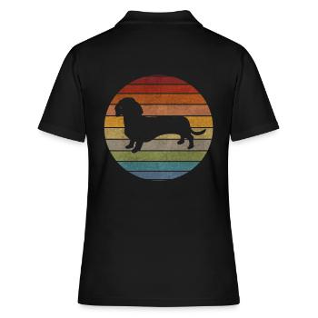 Conception de teckel vintage - conception de chien - Polo Femme - noir - Dos - Ailine (174cm)