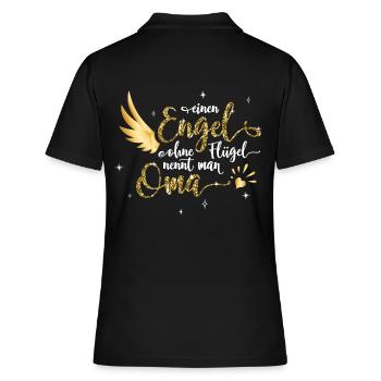 beste Oma Engel Geburtstag Geschenk Omi Sprüche - Frauen Polo Shirt - Schwarz - Hinten - Ailine (174cm)
