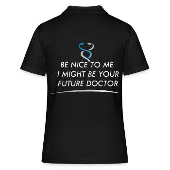 Médecin ou étudiant en médecine - Polo Femme - noir - Dos - Ailine (174cm)