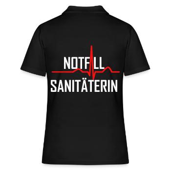 Notfallsanitäterin 2021 Prüfung Ergänzungsprüfung - Frauen Polo Shirt - Schwarz - Hinten - Ailine (174cm)