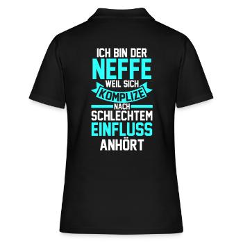 Neffe - Frauen Polo Shirt - Schwarz - Hinten - Ailine (174cm)