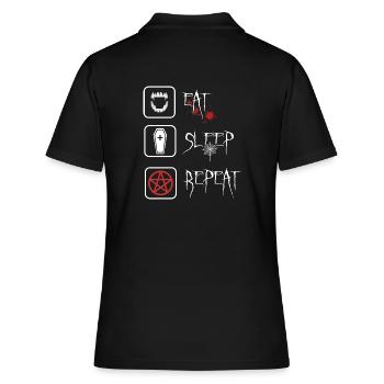 Gothic Ästhetik Vamp-Style schwarz dark wave - Frauen Polo Shirt - Schwarz - Hinten - Ailine (174cm)