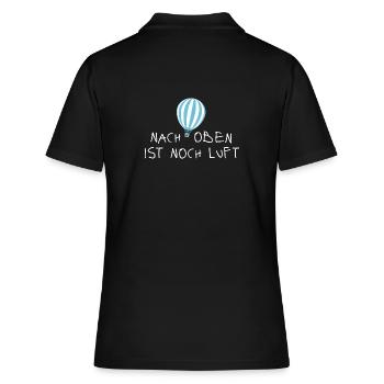 Nach oben ist noch Luft - Frauen Polo Shirt - Schwarz - Hinten - Ailine (174cm)