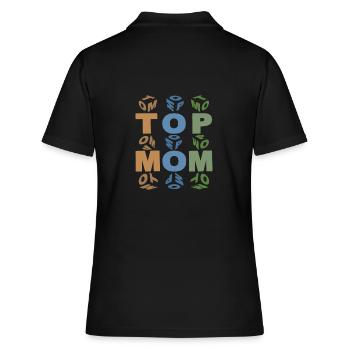 TOP-MAMA-TOP-MOM - Frauen Polo Shirt - Schwarz - Hinten - Ailine (174cm)