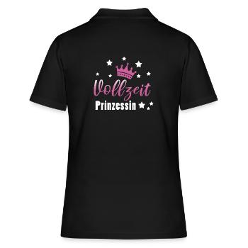 Vollzeitprinzessin Prinzessin Mädchen - Frauen Polo Shirt - Schwarz - Hinten - Ailine (174cm)