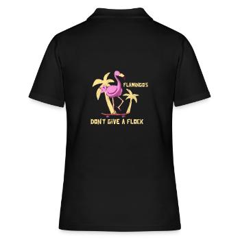 Flamingo Summer Design with slogan - Women's Polo Shirt - black - Back - Ailine (174cm)