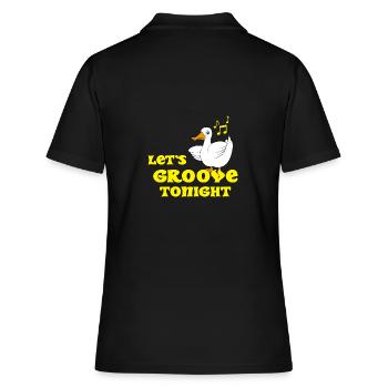 Danse du canard en disant Faisons groove ce soir - Polo Femme - noir - Dos - Ailine (174cm)