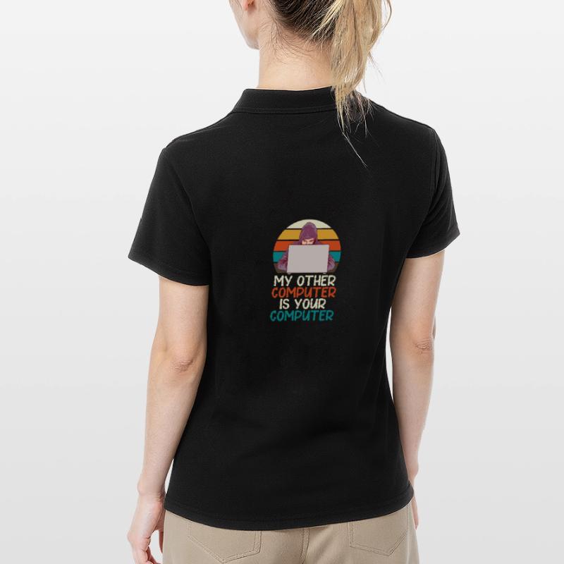 Programmer Geek Computer Programming Coder L Women's Polo Shirt