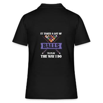 Eat Sleep Billiard Repeat Pool Snooker Lovers - Women's Polo Shirt - black - Back - Ailine (174cm)