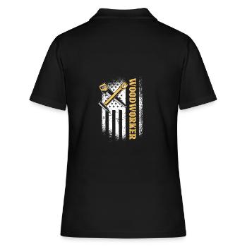 Lustige Schreiner Handwerker Werkzeug Spaß Liebhab - Frauen Polo Shirt - Schwarz - Hinten - Ailine (174cm)