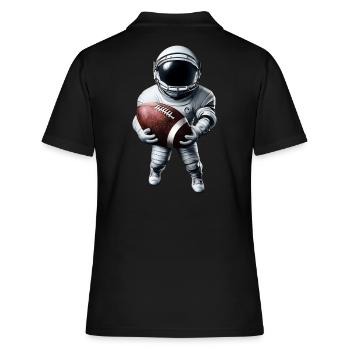 Touchdown im Weltall - Frauen Polo Shirt - Schwarz - Hinten - Ailine (174cm)