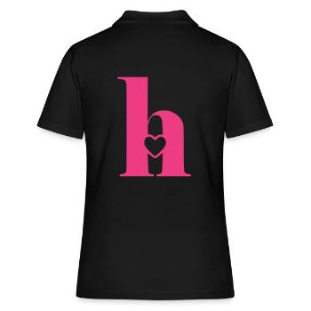 Lettre h Lettre initiale avec coeur - Polo Femme - noir - Dos - Ailine (174cm)