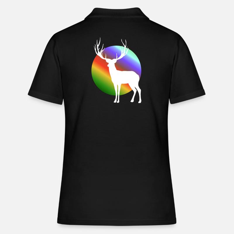 White Deer - Women's Polo Shirt - black