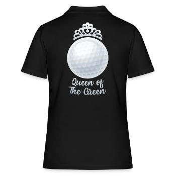 Golf Girl Queen of the Green - Frauen Polo Shirt - Schwarz - Hinten - Ailine (174cm)
