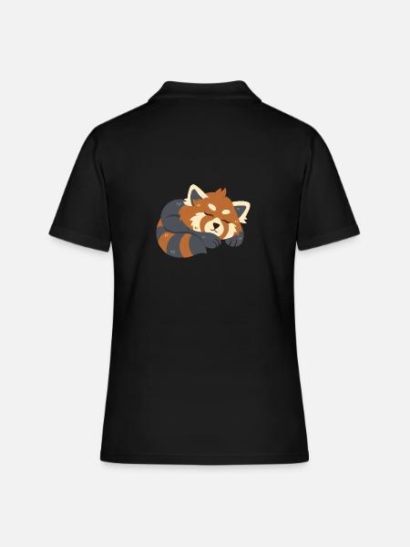 Le panda roux dort - Polo Femme - noir