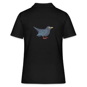 Amsel - Frauen Polo Shirt - Schwarz - Hinten - Ailine (174cm)