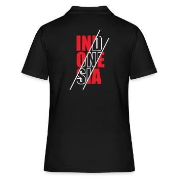 Indonesien - Frauen Polo Shirt - Schwarz - Hinten - Ailine (174cm)