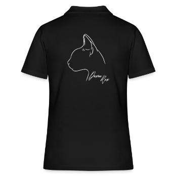 Devon Rex Profil Katzen Katze Wilsigns - Frauen Polo Shirt - Schwarz - Hinten - Ailine (174cm)