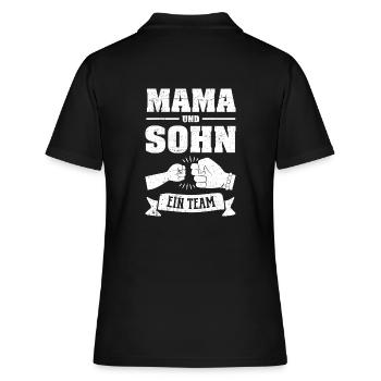 Mama und Sohn Ein Team Muttertag - Frauen Polo Shirt - Schwarz - Hinten - Ailine (174cm)