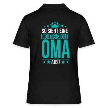 Coole Oma Geschenkidee Muttertag Geburtstag - Frauen Polo Shirt - Schwarz - Hinten - Ailine (174cm)