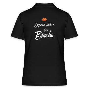 Je peux pas j'ai Binche - Carnaval de Binche - Polo Femme - noir - Dos - Ailine (174cm)