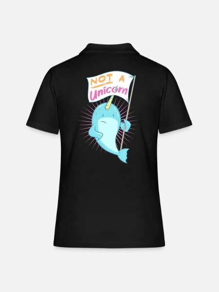 T-shirt mignon de narval, excellent design pour les enfants - Polo Femme - noir