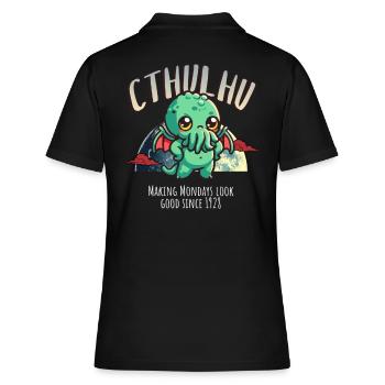 Montag 1928 - Cthulhu Kult Lovecraft Necronomicon - Frauen Polo Shirt - Schwarz - Hinten - Ailine (174cm)