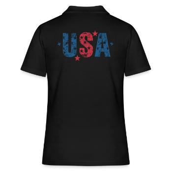 United States American Flag Independence Day - Women's Polo Shirt - black - Back - Ailine (174cm)