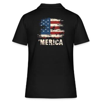 'Merica United States American Independence Day - Polo Femme - noir - Dos - Ailine (174cm)