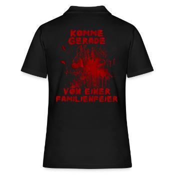 Komme gerade von einer Familienfeier - Halloween - Frauen Polo Shirt - Schwarz - Hinten - Ailine (174cm)