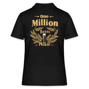 Un million de bières s’il vous plaît - Mème de fête drôle - Polo Femme - noir - Dos - Ailine (174cm)