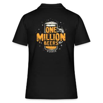 Un million de bières s’il vous plaît Design masculin humoristique - Polo Femme - noir - Dos - Ailine (174cm)