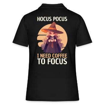 Hocus Pocus Kaffee Hexe Niedlich Lustig - Frauen Polo Shirt - Schwarz - Hinten - Ailine (174cm)