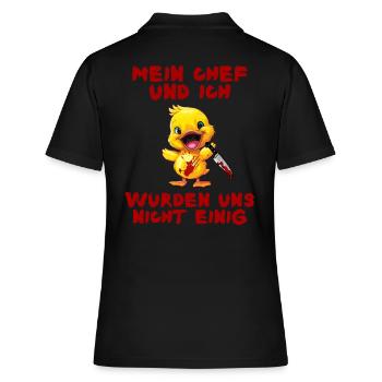 Chef und ich wurden uns nicht einig - Ente Messer - Frauen Polo Shirt - Schwarz - Hinten - Ailine (174cm)