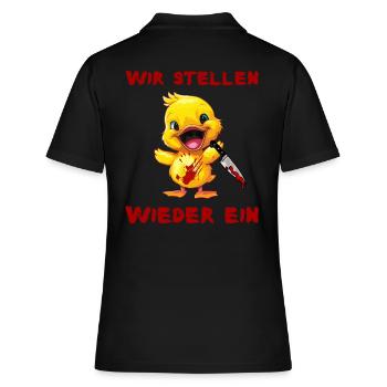Stellen wieder ein - Ente mit Messer Halloween - Frauen Polo Shirt - Schwarz - Hinten - Ailine (174cm)