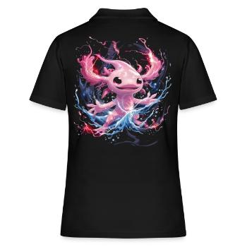 Axolotl lumineux magique plein d’énergie - Polo Femme - noir - Dos - Ailine (174cm)
