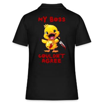 Duck with Knife Mein Chef Stimmt Zu Halloween - Frauen Polo Shirt - Schwarz - Hinten - Ailine (174cm)