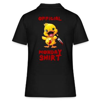 Duck with Knife - Offizielles Montagsshirt Lustig - Frauen Polo Shirt - Schwarz - Hinten - Ailine (174cm)