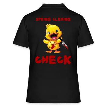 Duck with Knife - Frühjahrsputz Erledigt Lustig - Frauen Polo Shirt - Schwarz - Hinten - Ailine (174cm)
